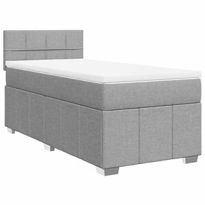 vidaXL Sommier à lattes de lit avec matelas gris clair 80x200 cm tissu