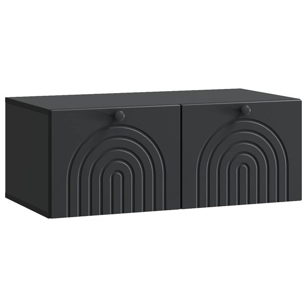vidaXL Meuble TV mural Noir 78 5 x 41 x 30 cm Bois d'ingénierie