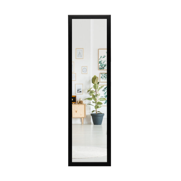 Miroir pleine longueur 33 x 119 cm avec installation facile et verre incassable en polystyrène noir 20_0012843