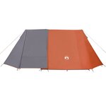 vidaXL Tente de camping 3 personnes gris et orange imperméable