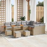 vidaXL Ensemble de canapé de jardin 13 Pièces Beige Poly rotin