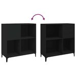 vidaXL Armoire à disques noir 84 5x38x89 cm bois d'ingénierie