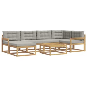 vidaXL Ensemble de canapés d'extérieur 7 pc Blanc et gris clair