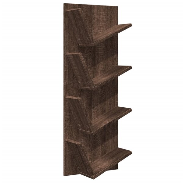 vidaXL Bibliothèque murale 4 niveaux chêne marron 33x16x90 cm