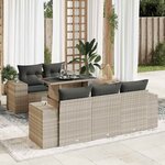 vidaXL Salon de jardin 6 Pièces avec coussins gris clair résine tressée
