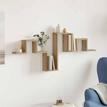 vidaXL Étagère Murale avec étagère chêne artisanal 104.5 x 10 x 43 cm