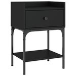 vidaXL Table de chevet noir 40 5x31x60 cm bois d’ingénierie