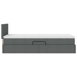 vidaXL Lit avec rangement et matelas Gris foncé 90 x 190 cm