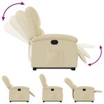 vidaXL Fauteuil inclinable Crème Tissu