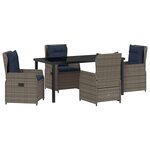 vidaXL Ensemble de salle à manger pour jardin 5 Pièces Gris Poly rotin