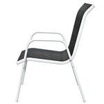 vidaXL Chaises empilables de jardin lot de 2 Acier et textilène Noir