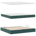 vidaXL Lit avec rangement et matelas Vert foncé 200 x 200 cm Velours