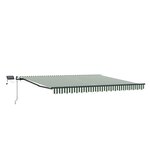 vidaXL Auvent Rétractable Vert et blanc 450 ×300 cm tissu