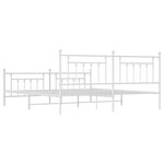 vidaXL Cadre de lit métal sans matelas et pied de lit blanc 200x200 cm