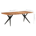 vidaXL Table de salle à manger 200x90x76 cm Bois d'acacia massif