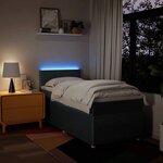 vidaXL Sommier à lattes de lit avec matelas Bleu 90x190 cm Tissu