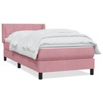 vidaXL Sommier à lattes de lit avec matelas rose 100x220 cm velours
