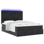 VidaXL Cadre de lit ottoman avec matelas noir 140x200 cm velours