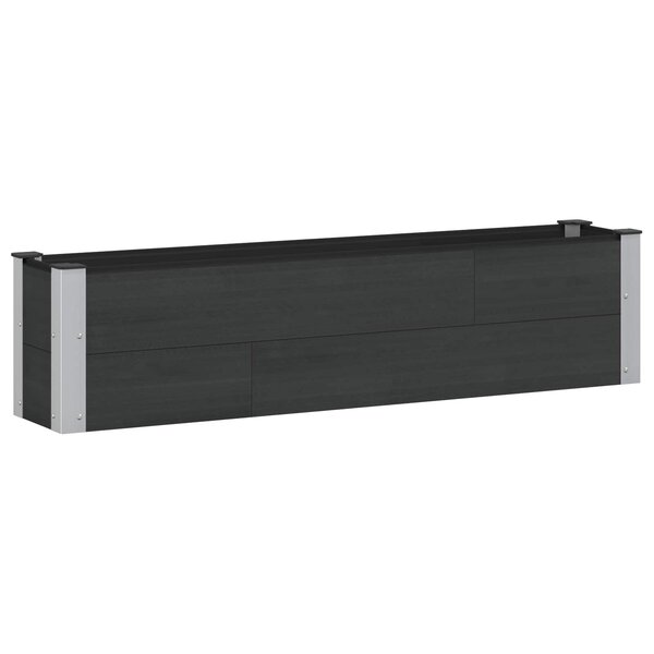 vidaXL Jardinière surélevée Noir 150 x 30 x 36 cm WPC et Aluminium
