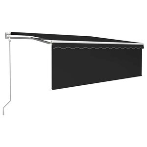 vidaXL Auvent automatique rétractable avec store 4 5x3 m Anthracite