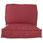 vidaXL Set de coussins de palette 2 Pièces Bordeaux Tissu Oxford