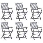 vidaXL Chaises pliables d'extérieur lot de 6 Bois d'acacia solide
