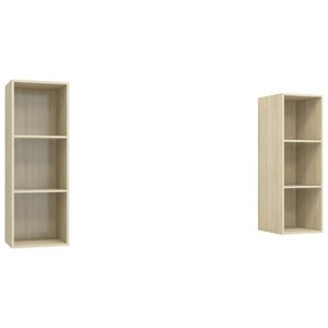 vidaXL Meubles TV muraux 2 Pièces Chêne sonoma Bois d'ingénierie