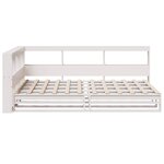 vidaXL Lit bibliothèque sans matelas blanc 120x190 cm bois pin massif