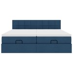 VidaXL Cadre de lit ottoman avec matelas bleu 160x200 cm tissu