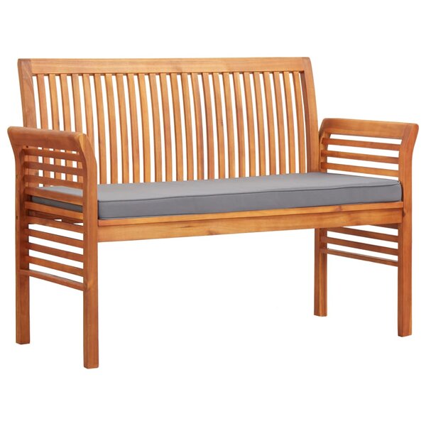 vidaXL Banc de jardin 2 places avec coussin 120cm Bois d'acacia massif