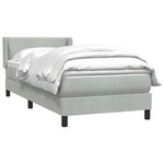 vidaXL Sommier à lattes de lit et matelas gris clair 80x210 cm velours