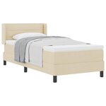 vidaXL Lit boxspring avec matelas avec matelas Crème 100 x 200 cm