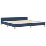 vidaXL Cadre de lit avec tête de lit Bleu 200 x 200 cm tissu