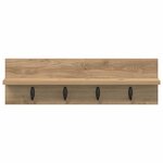 vidaXL Porte-manteau mural chêne artisanal 60 x 10.5 x 18 cm