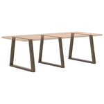 vidaXL Pieds de table à manger en forme de V  3 pièces  acier naturel  100 x (72-73 3) cm