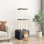 vidaXL Arbre à chat avec griffoirs en sisal Gris foncé 133 5 cm