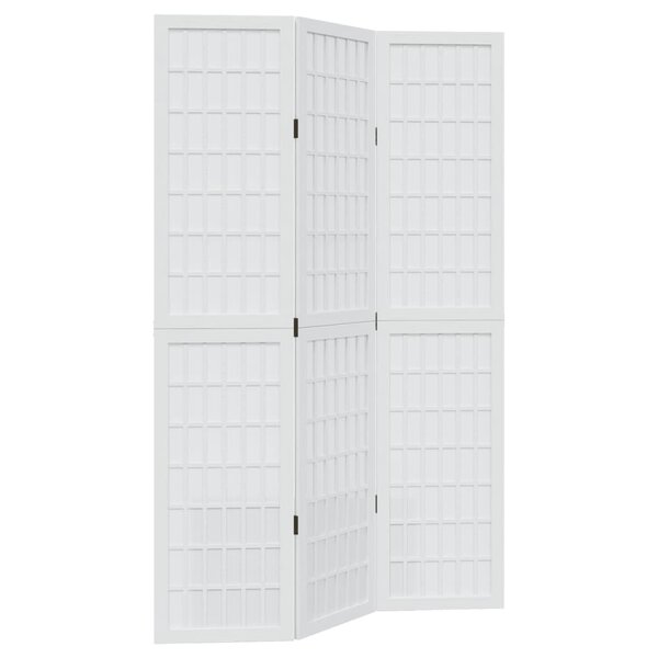 vidaXL Cloison de séparation 3 panneaux blanc bois de paulownia massif