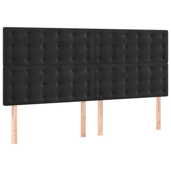 vidaXL Tête de lit Noir 200x5x118/128 cm Velours