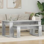 vidaXL Ensemble de tables basses 2 Pièces Gris béton Bois d'ingénierie
