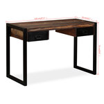 vidaXL Bureau avec 2 tiroirs Bois de récupération massif 120x50x76 cm