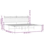vidaXL Cadre de lit métal sans matelas avec tête de lit noir 183x213cm
