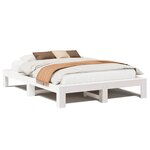 vidaXL Cadre de lit sans matelas blanc 140x200 cm bois de pin massif