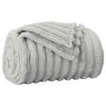 vidaXL Jeté Gris 150 x 130 cm Toison
