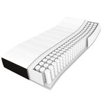 vidaXL Sommier à lattes de lit avec matelas Noir 140x190 cm Tissu