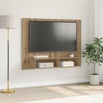 vidaXL Meuble TV mural Chêne artisan Bois d'ingénierie