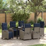 vidaXL Ensemble de salle à manger pour jardin 7 Pièces Gris polyrotin