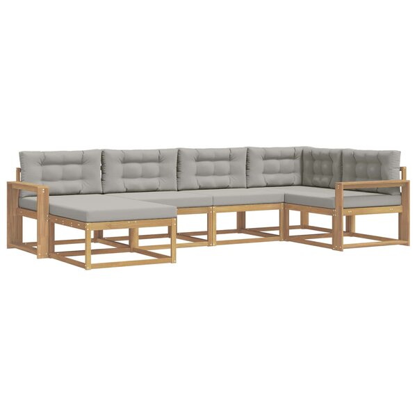vidaXL Ensemble de canapés d'extérieur 5 pc Blanc et gris clair