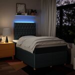 vidaXL Sommier à lattes de lit avec matelas bleu 120x190 cm tissu