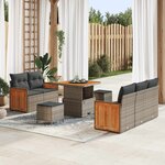 vidaXL Ensemble de canapé de jardin avec coussin 8 Pièces Gris