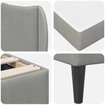 vidaXL Cadre de lit avec tête de lit Gris clair 140 x 190 cm Velours